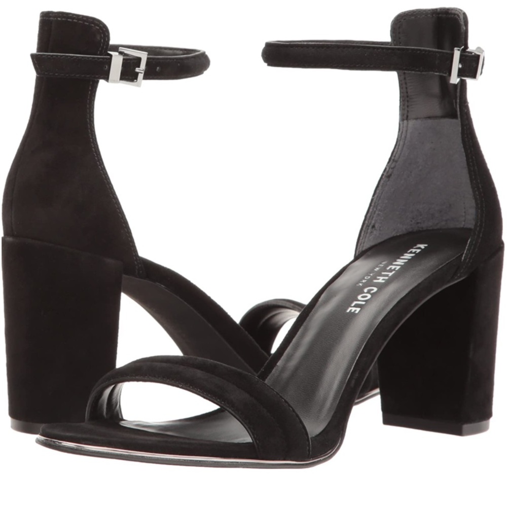 BRAND NEW Kenneth Cole New York Women's Lex Heeled Sandal-Black Suede